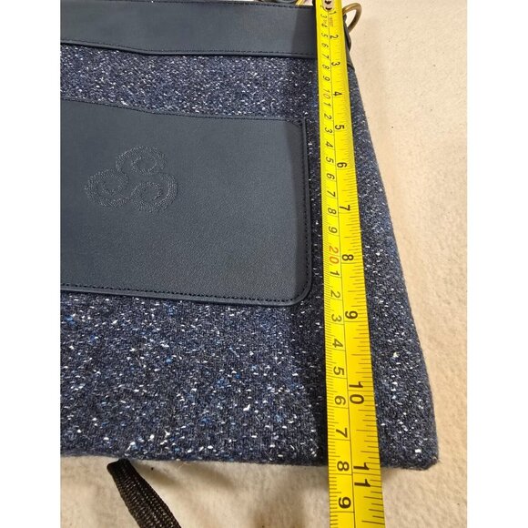 Kerry Women's Blue Speckled Tweed‎ and Leather Messenger Bag Crossbody Strap - Picture 8 of 9